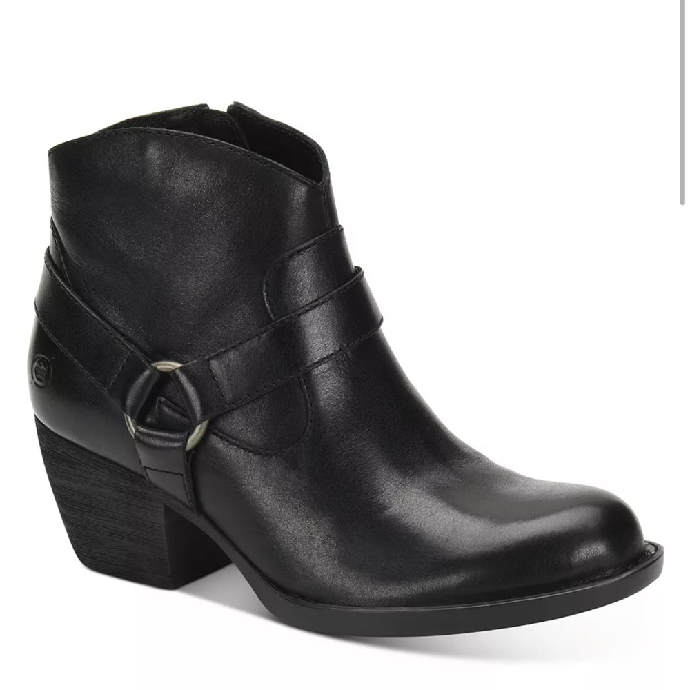Born Carmel Harness Leather Ankle Boots
